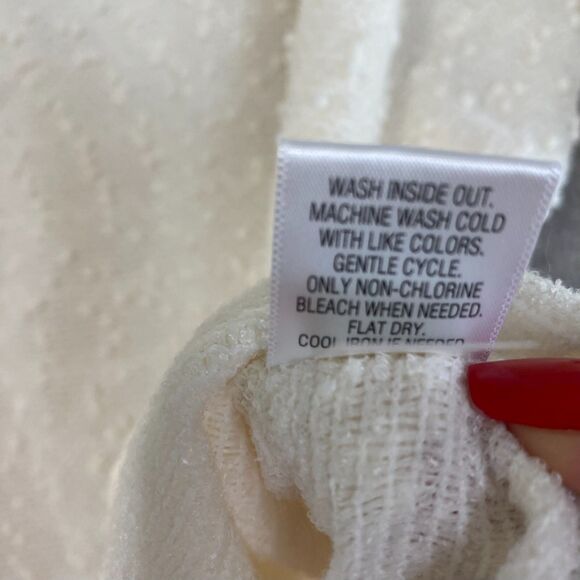 APT.9 Long Sleeve Vneck Sequined Top Knit Ivory Plus Size 2X Stretch - Picture 11 of 12